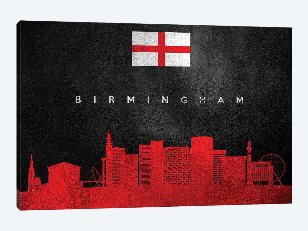 Birmingham England Skyline by Adrian Baldovino 1-piece Canvas Wall Art