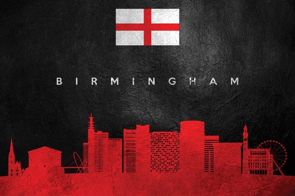 Birmingham: Birmingham England Skyline by Adrian Baldovino