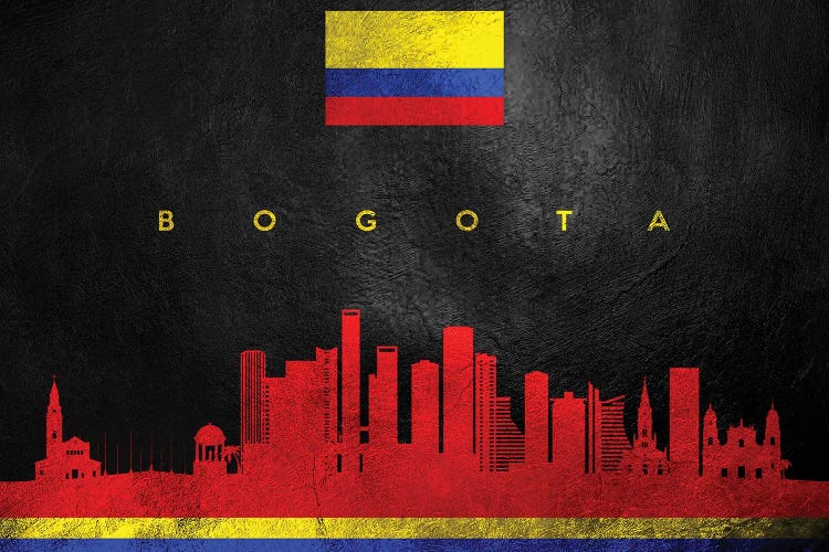 Bogota Colombia Skyline by Adrian Baldovino wall art