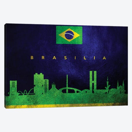 Brasilia Brazil Skyline Canvas Print #ABV180} by Adrian Baldovino Canvas Wall Art