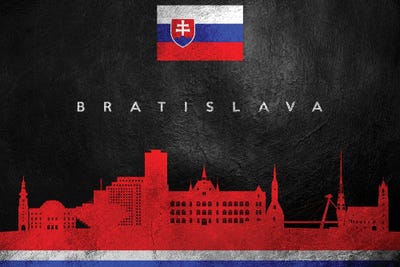 Bratislava Slovakia Skyline by Adrian Baldovino art print
