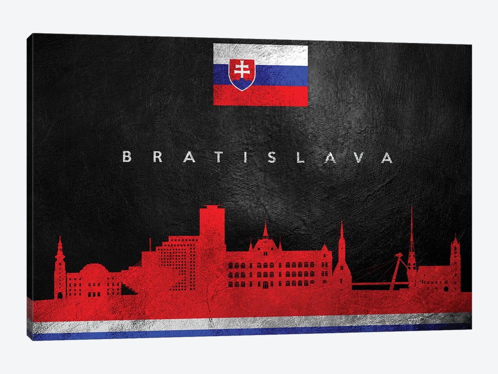 Bratislava Slovakia Skyline by Adrian Baldovino 1-piece Canvas Artwork