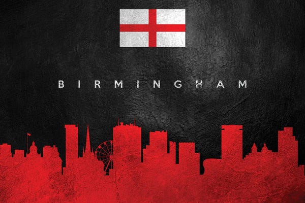 Birmingham: Birmingham England Skyline II by Adrian Baldovino