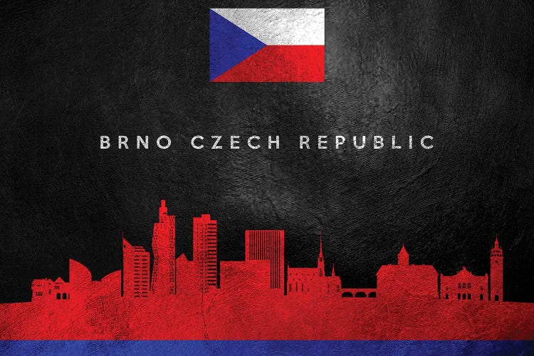 Brno Czech Republic Skyline by Adrian Baldovino wall art