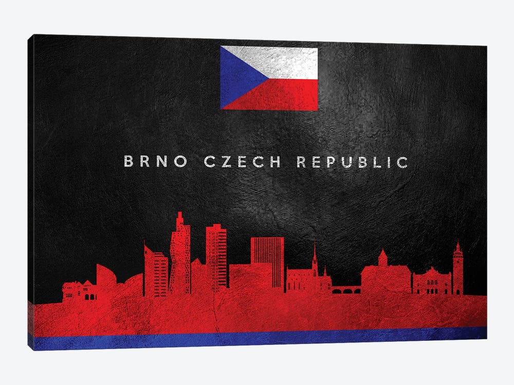 Brno Czech Republic Skyline by Adrian Baldovino 1-piece Art Print