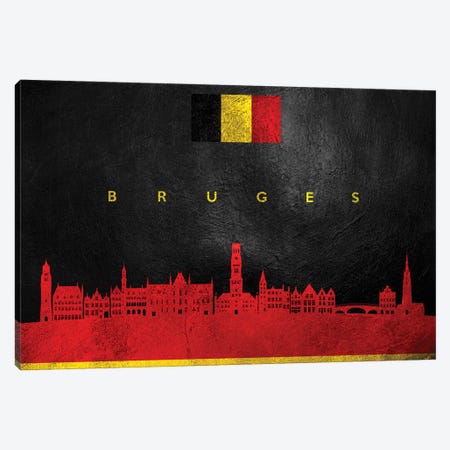 Bruges Belgium Skyline Canvas Print #ABV185} by Adrian Baldovino Canvas Art Print