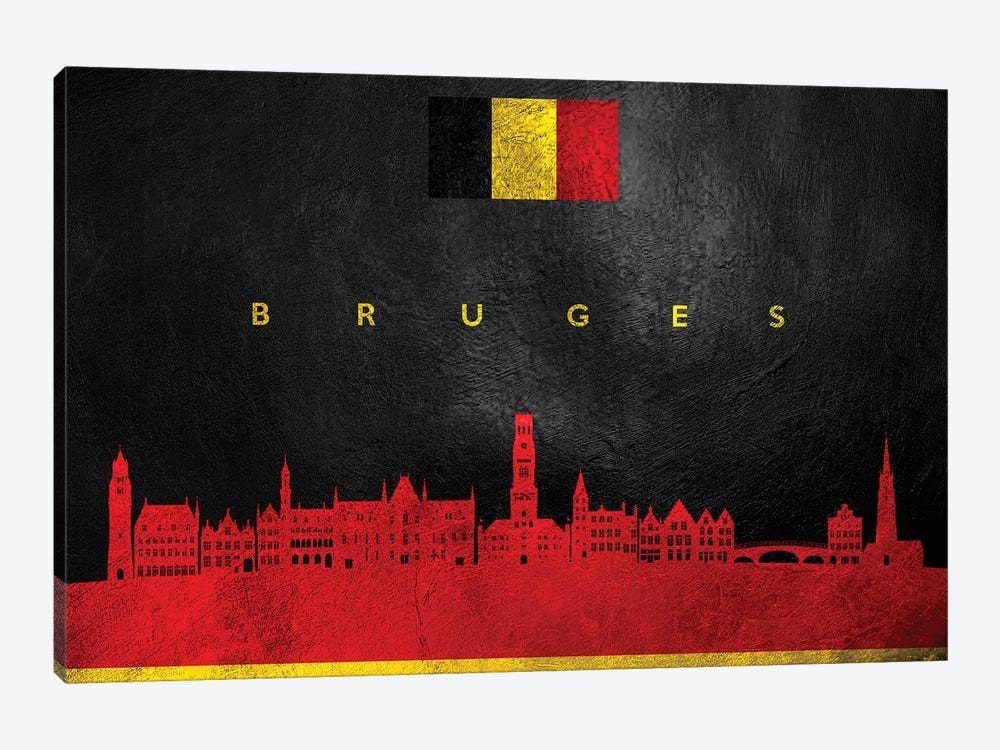 Bruges Belgium Skyline by Adrian Baldovino 1-piece Canvas Wall Art