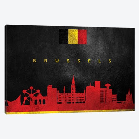 Brussels Belgium Skyline Canvas Print #ABV186} by Adrian Baldovino Canvas Print