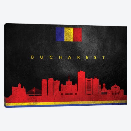 Bucharest Romania Skyline Canvas Print #ABV187} by Adrian Baldovino Canvas Print