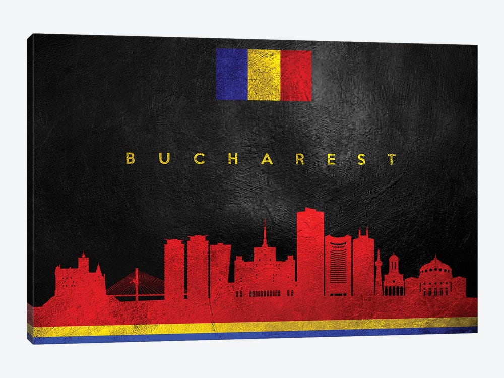 Bucharest Romania Skyline by Adrian Baldovino 1-piece Canvas Artwork