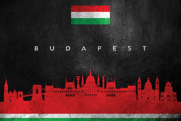 International Flags: Budapest Hungary Skyline by Adrian Baldovino