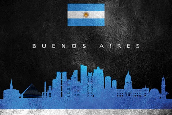 International Flags: Buenos Aires Argentina Skyline by Adrian Baldovino