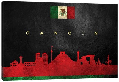 Cancun Mexico Skyline Canvas Art Print - Mexico Art