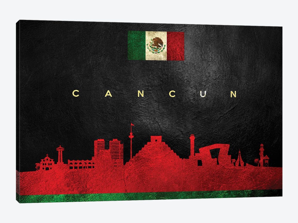 Cancun Mexico Skyline by Adrian Baldovino 1-piece Canvas Wall Art
