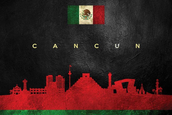 Cancun: Cancun Mexico Skyline by Adrian Baldovino