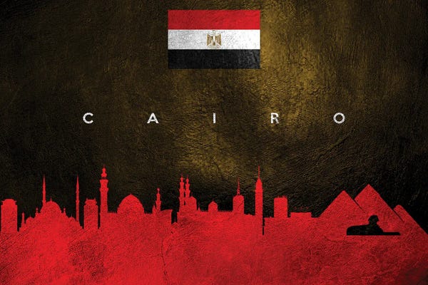 International Flags: Cairo Egypt Skyline II by Adrian Baldovino
