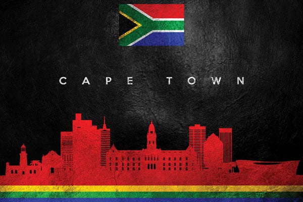 International Flags: Cape Town South Africa Skyline by Adrian Baldovino