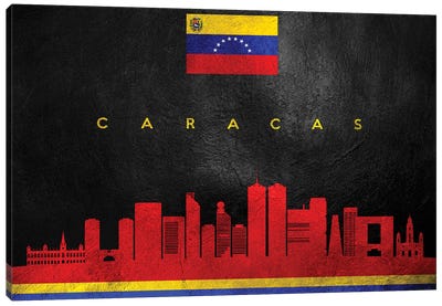 Caracas Venezuela Skyline Canvas Art Print - International Flag Art