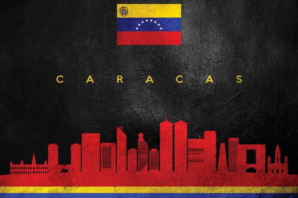International Flags: Caracas Venezuela Skyline by Adrian Baldovino