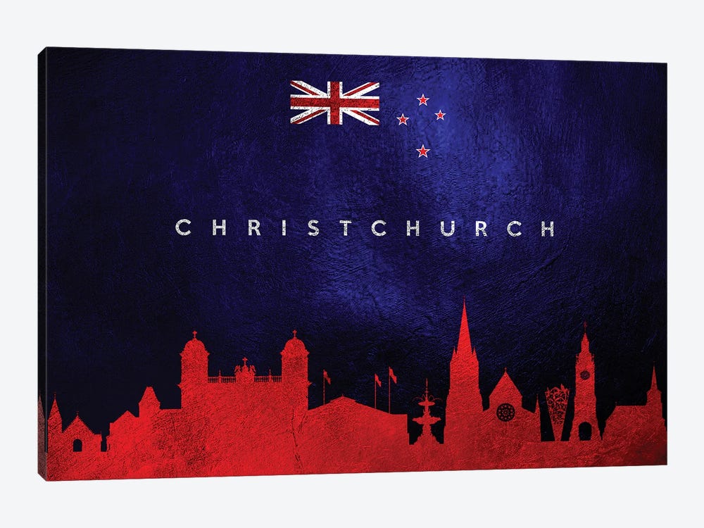 Christchurch New Zealand Skyline by Adrian Baldovino 1-piece Art Print