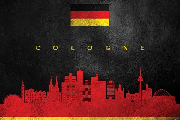 International Flags: Cologne Germany Skyline by Adrian Baldovino