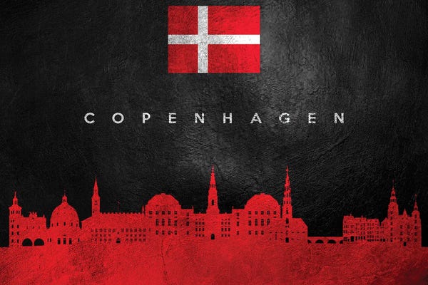 International Flags: Copenhagen Denmark Skyline by Adrian Baldovino