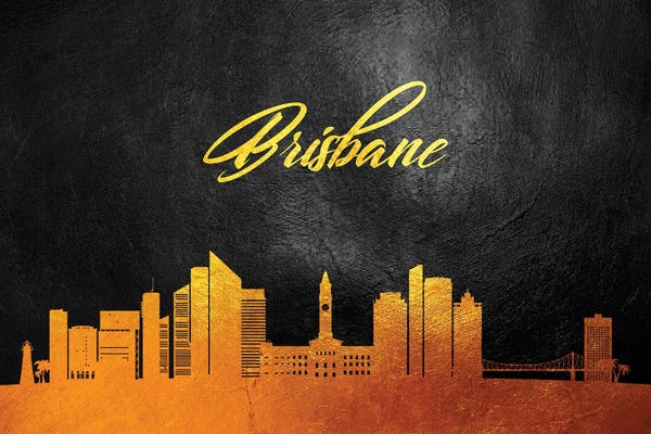 Queensland: Brisbane Australia Gold Skyline by Adrian Baldovino