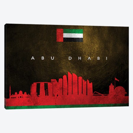 Abu Dhabi United Arab Emirates Skyline Canvas Print #ABV1} by Adrian Baldovino Art Print