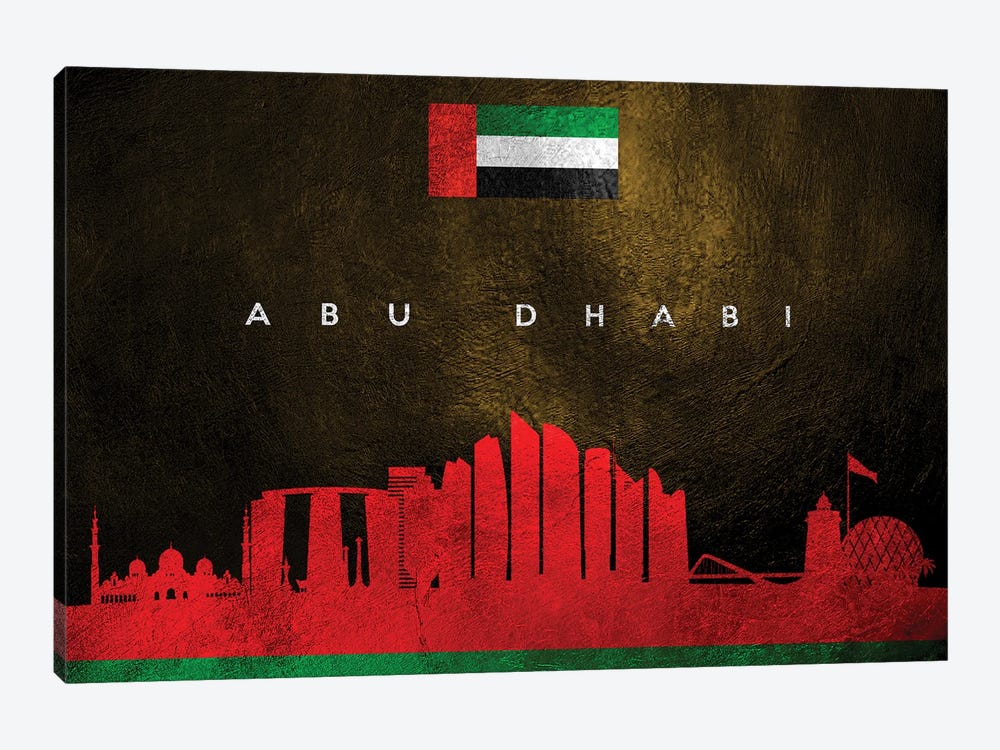 Abu Dhabi United Arab Emirates Skyline by Adrian Baldovino 1-piece Canvas Art Print