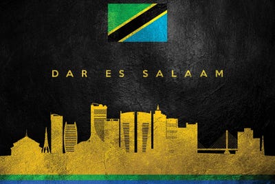 Dar Es Salaam Tanzania Skyline by Adrian Baldovino framed canvas print