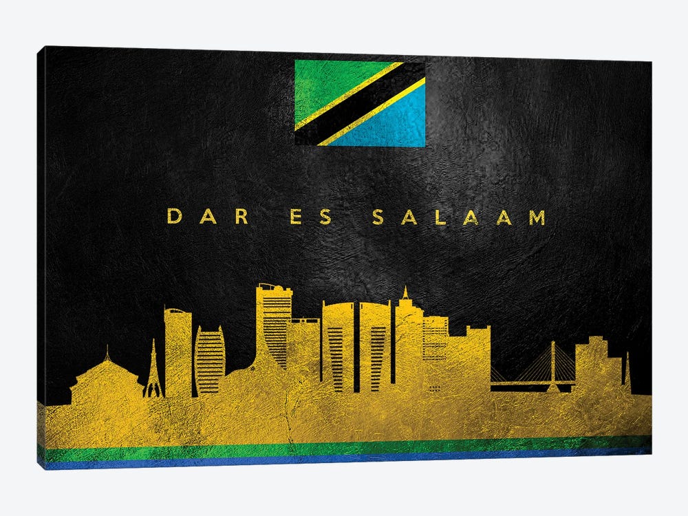 Dar Es Salaam Tanzania Skyline by Adrian Baldovino 1-piece Canvas Art Print