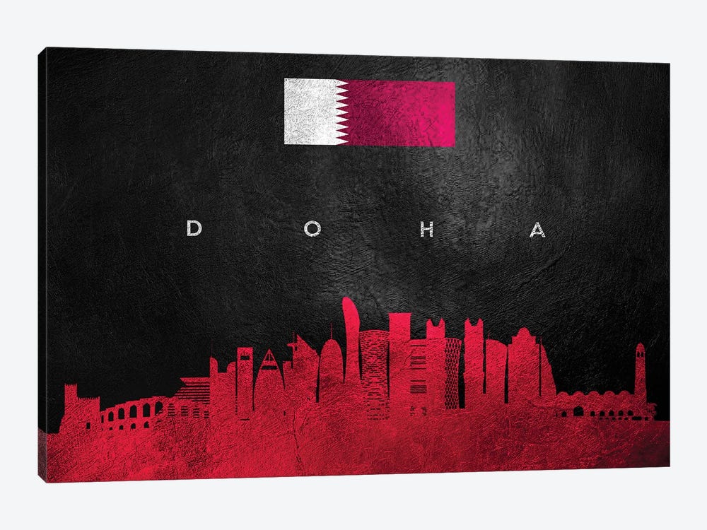 Doha Qatar Skyline by Adrian Baldovino 1-piece Canvas Art