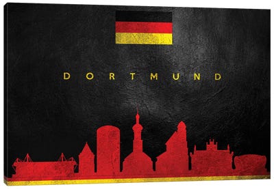 Dortmund Germany Skyline Canvas Art Print - International Flag Art