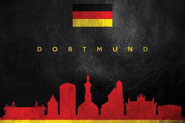 International Flags: Dortmund Germany Skyline by Adrian Baldovino
