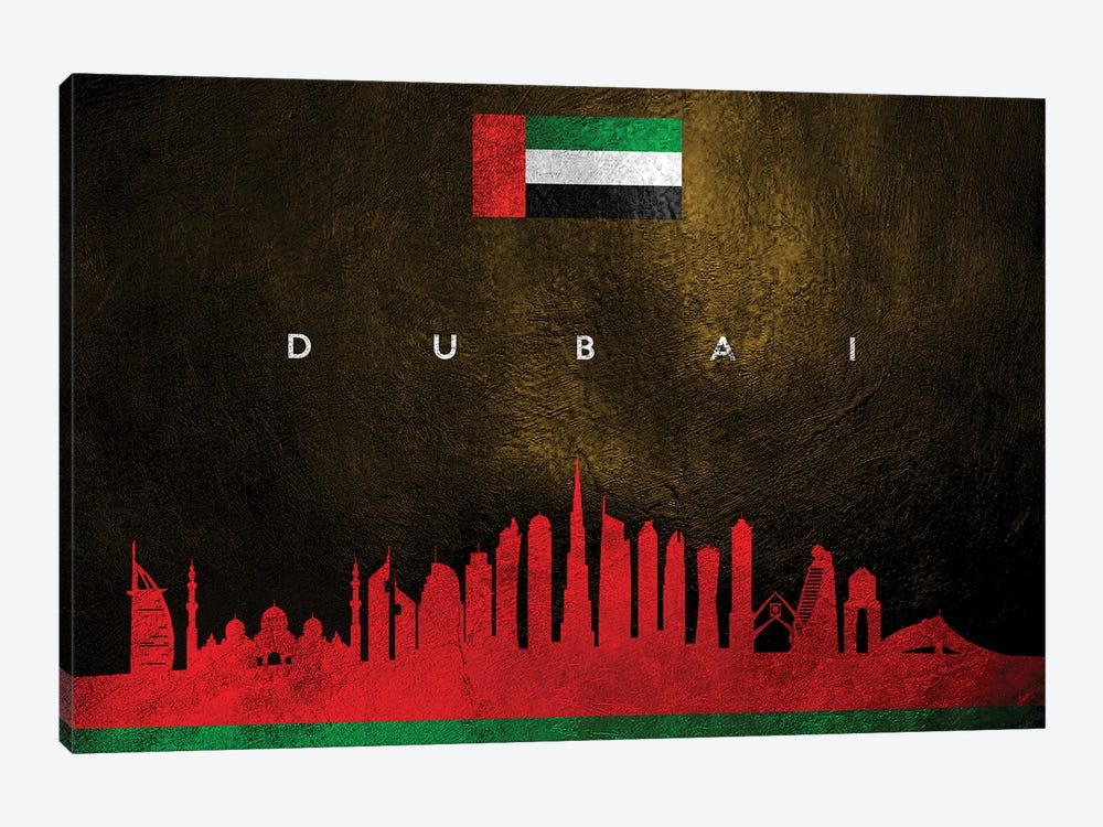 Dubai United Arab Emirates Skyline by Adrian Baldovino 1-piece Canvas Art Print