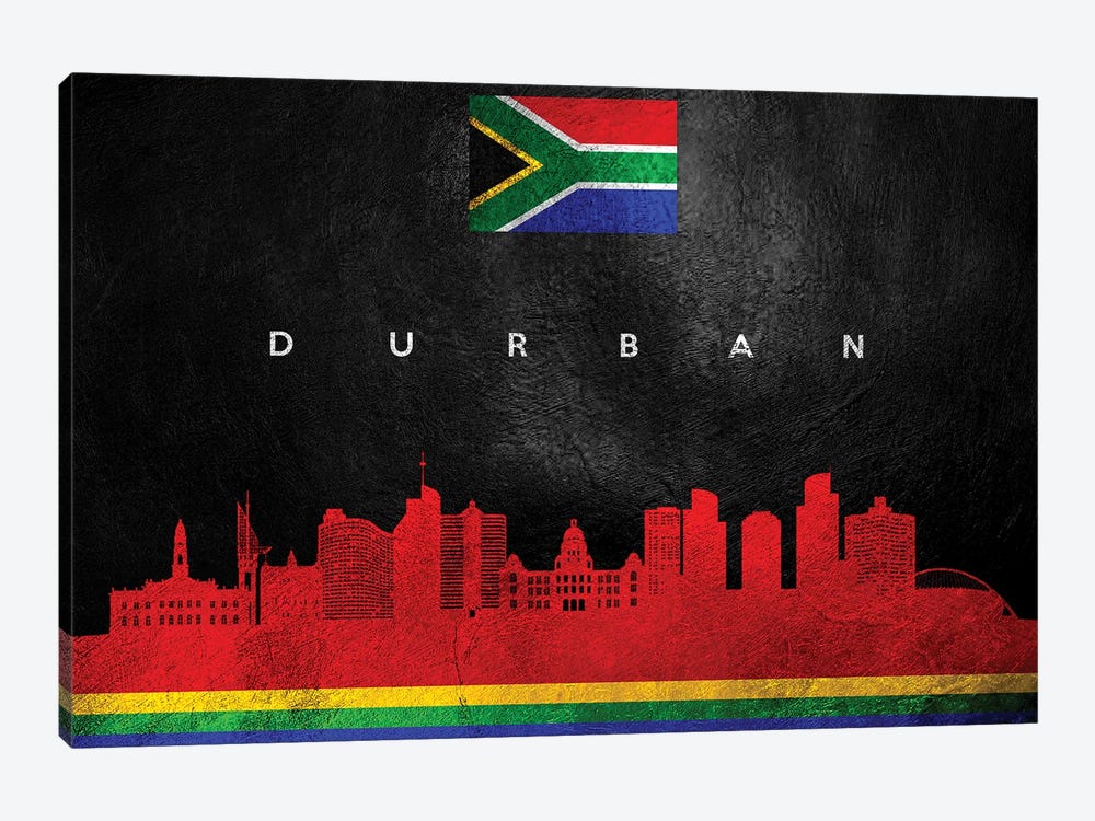 Durban South Africa Skyline by Adrian Baldovino 1-piece Canvas Art