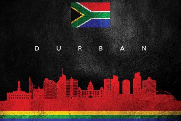 International Flags: Durban South Africa Skyline by Adrian Baldovino