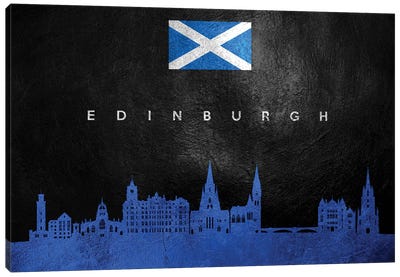 Edinburgh Scotland Skyline Canvas Art Print - International Flag Art