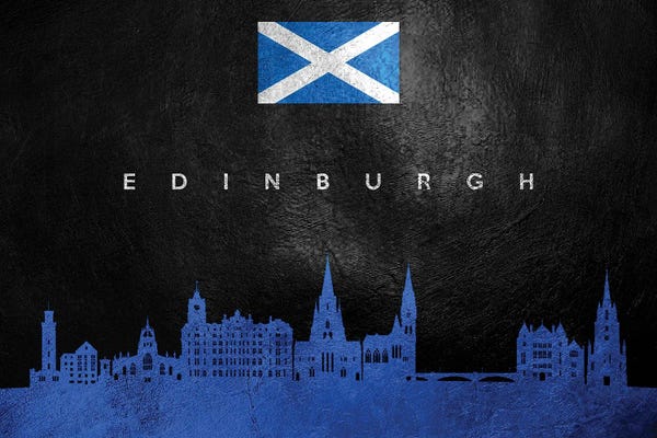 International Flags: Edinburgh Scotland Skyline by Adrian Baldovino