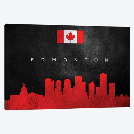 Edmonton Canada Skyline Canvas Print #ABV209} by Adrian Baldovino Canvas Print