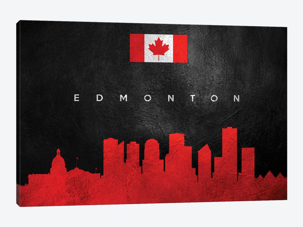 Edmonton Canada Skyline by Adrian Baldovino 1-piece Canvas Wall Art