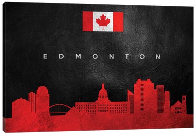 Edmonton Canada Skyline II Canvas Art Print