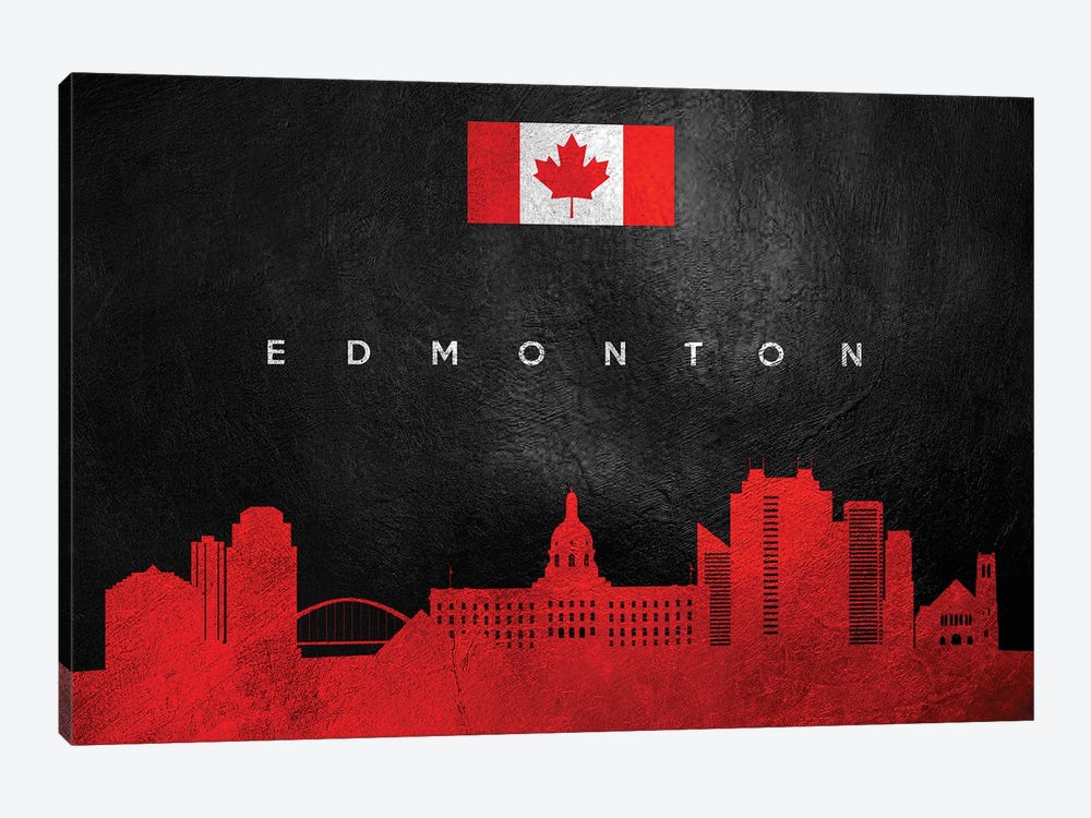 Edmonton Canada Skyline II by Adrian Baldovino 1-piece Canvas Artwork