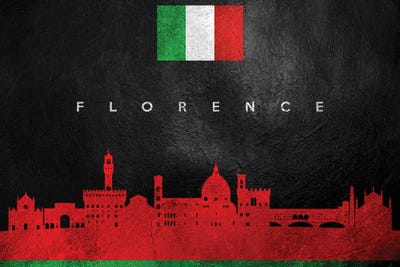 Florence Italy Skyline by Adrian Baldovino framed wall art