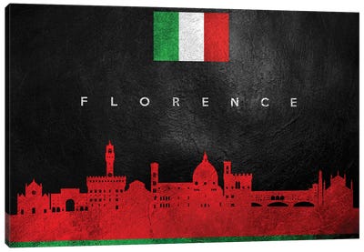 Florence Italy Skyline Canvas Art Print - International Flag Art