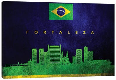 Fortaleza Brazil Skyline Canvas Art Print - International Flag Art