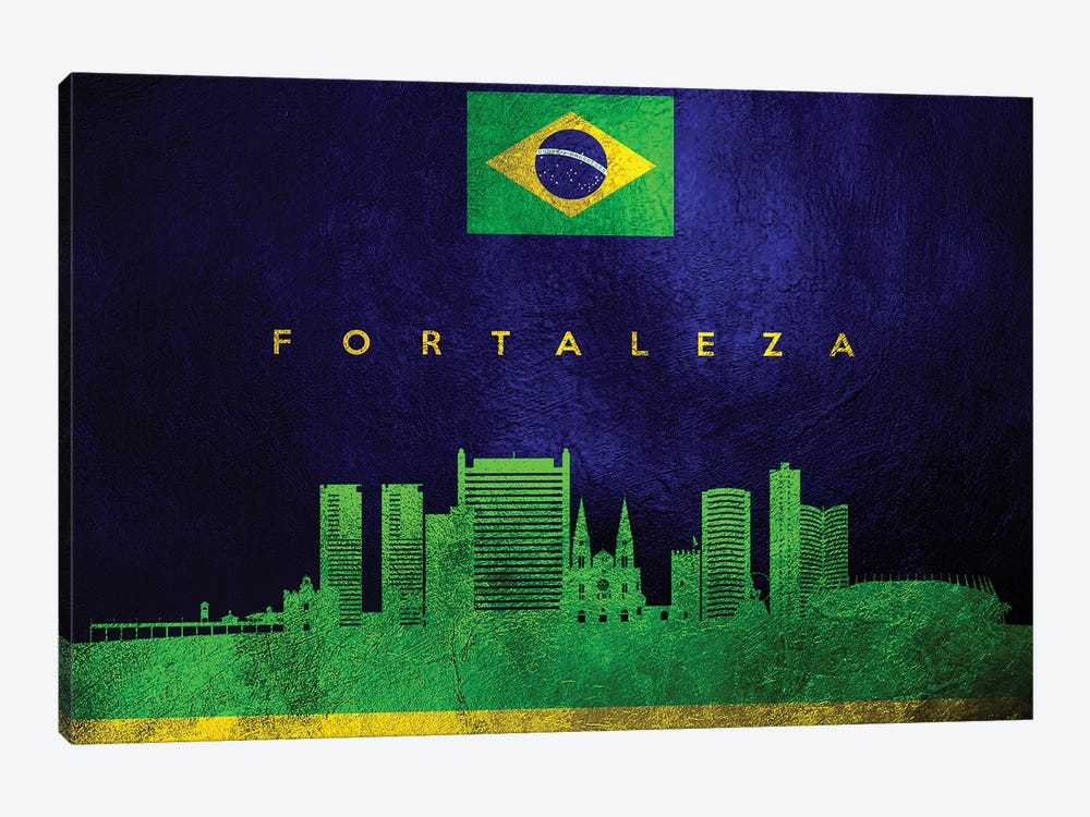 Fortaleza Brazil Skyline by Adrian Baldovino 1-piece Canvas Art