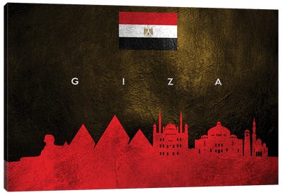 Giza Egypt Skyline Canvas Art Print - The Great Pyramids of Giza