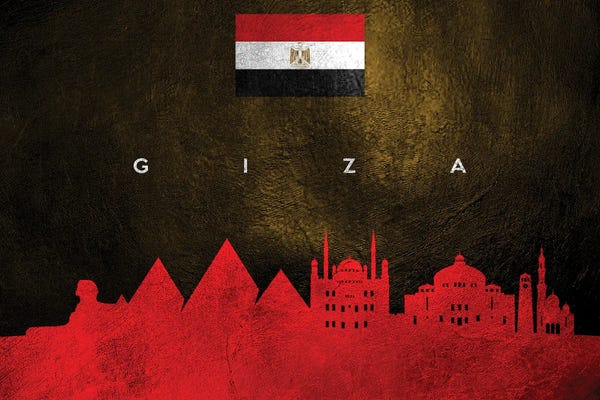 Pyramids: Giza Egypt Skyline by Adrian Baldovino