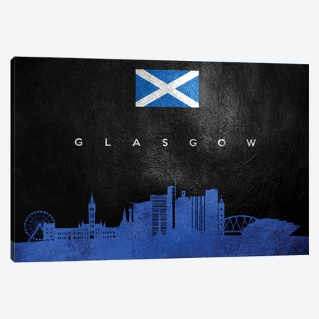 Glasgow Scotland Skyline Canvas Print #ABV214} by Adrian Baldovino Art Print